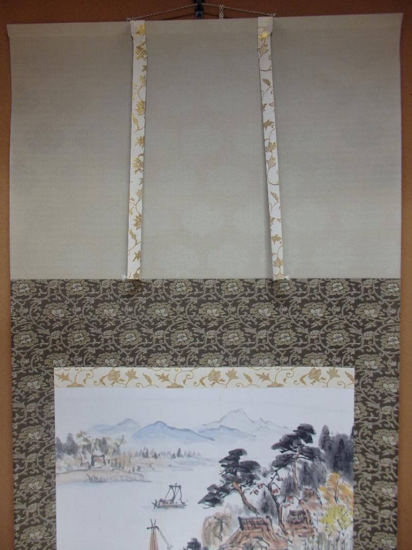 日本画家 高橋五仙子思い出の新潟百景『とやの潟水郷』紙