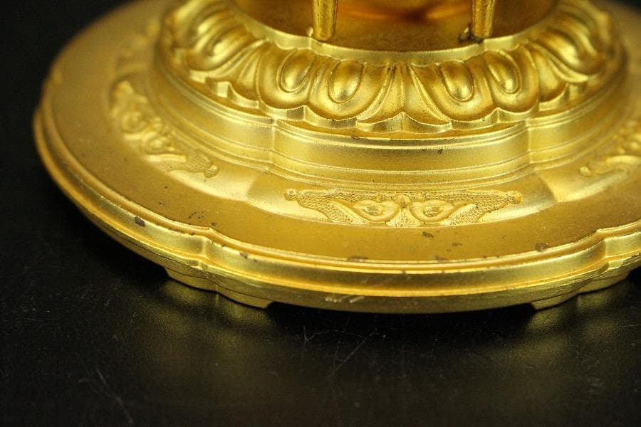 仏教美術 鍍金 観音菩薩像 明琳 在銘(ZE550)