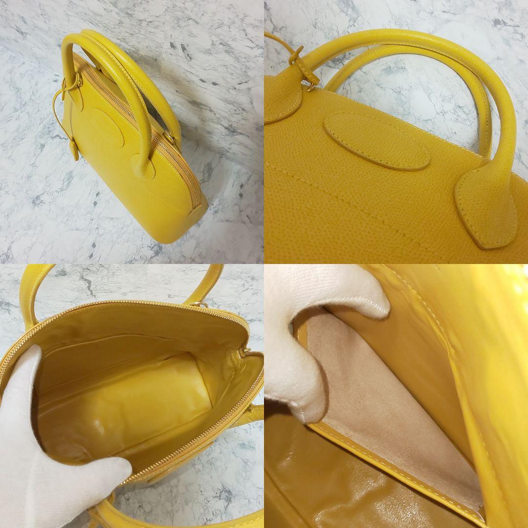 【美品】EPONINE レザー 2wayハンドバッグ クシュベル 本革 イエロー