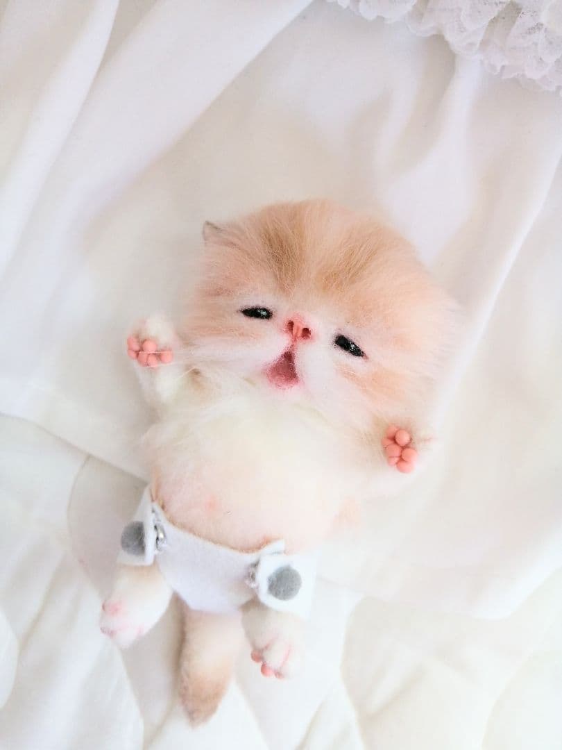 おむつ♡お腹ぽっこり子猫ちゃん♡アートドール♡ぬいぐるみ♡ベビー♡