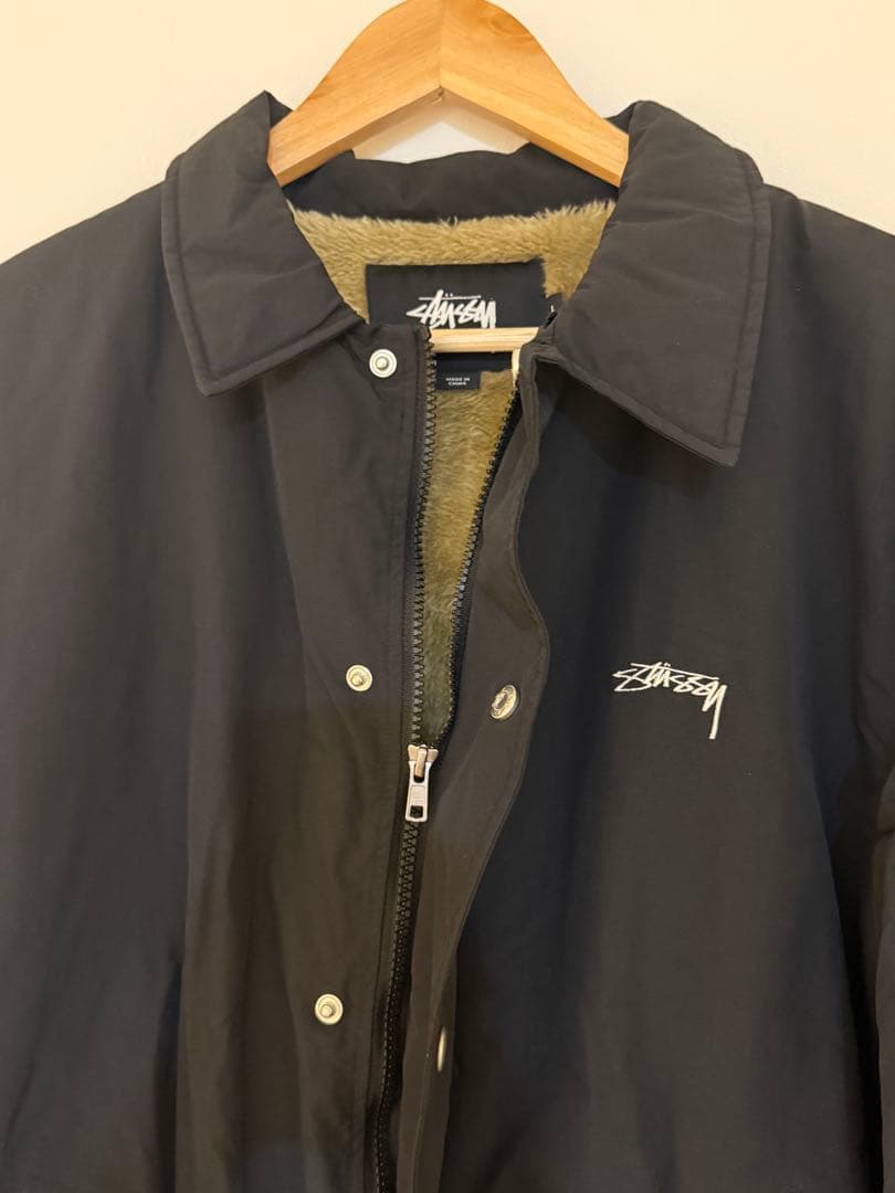 STUSSY ステューシー コーチジャケット メンズL フェイクファー裏地 美