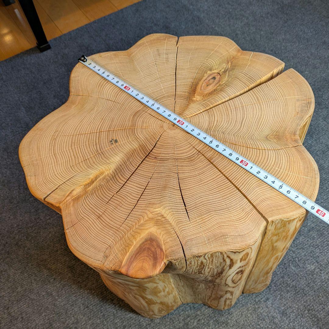 poochan 天然ヒバ 大型 切り株 丸太 椅子 テーブル 高さ約41㎝ poochan