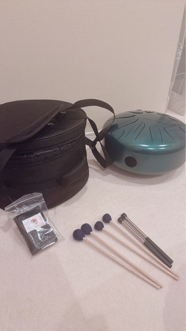 さざなみ楽器工房　さざなみドラム　伴奏用大型　凪緑キャリングケース付き　ほぼ新品 さざなみ楽器工房 さざなみドラム 伴奏用大型 凪緑キャリングケース