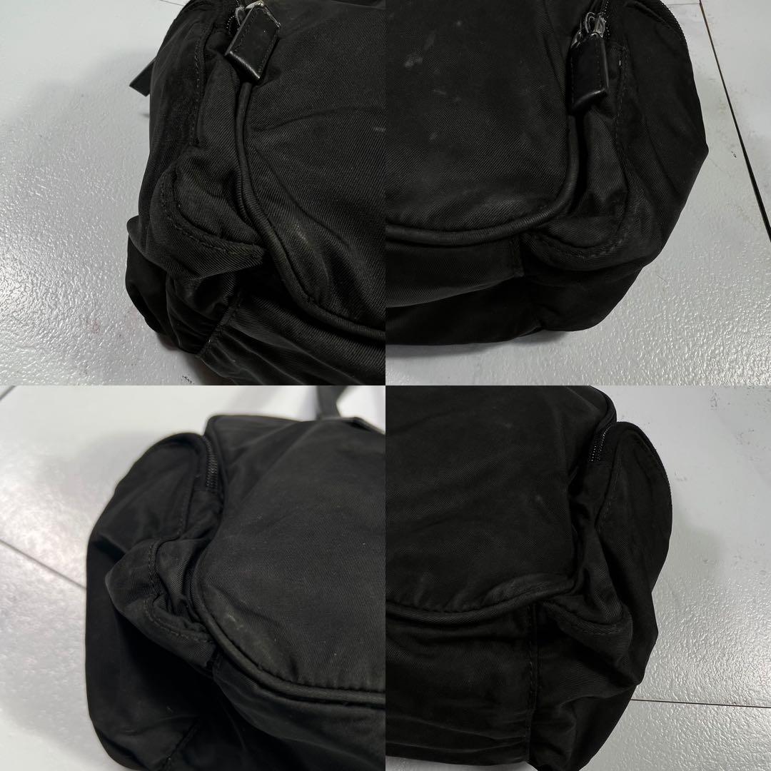 PRADA プラダ 三角ロゴ ナイロン サイドポケット ハンドバッグ ブラック