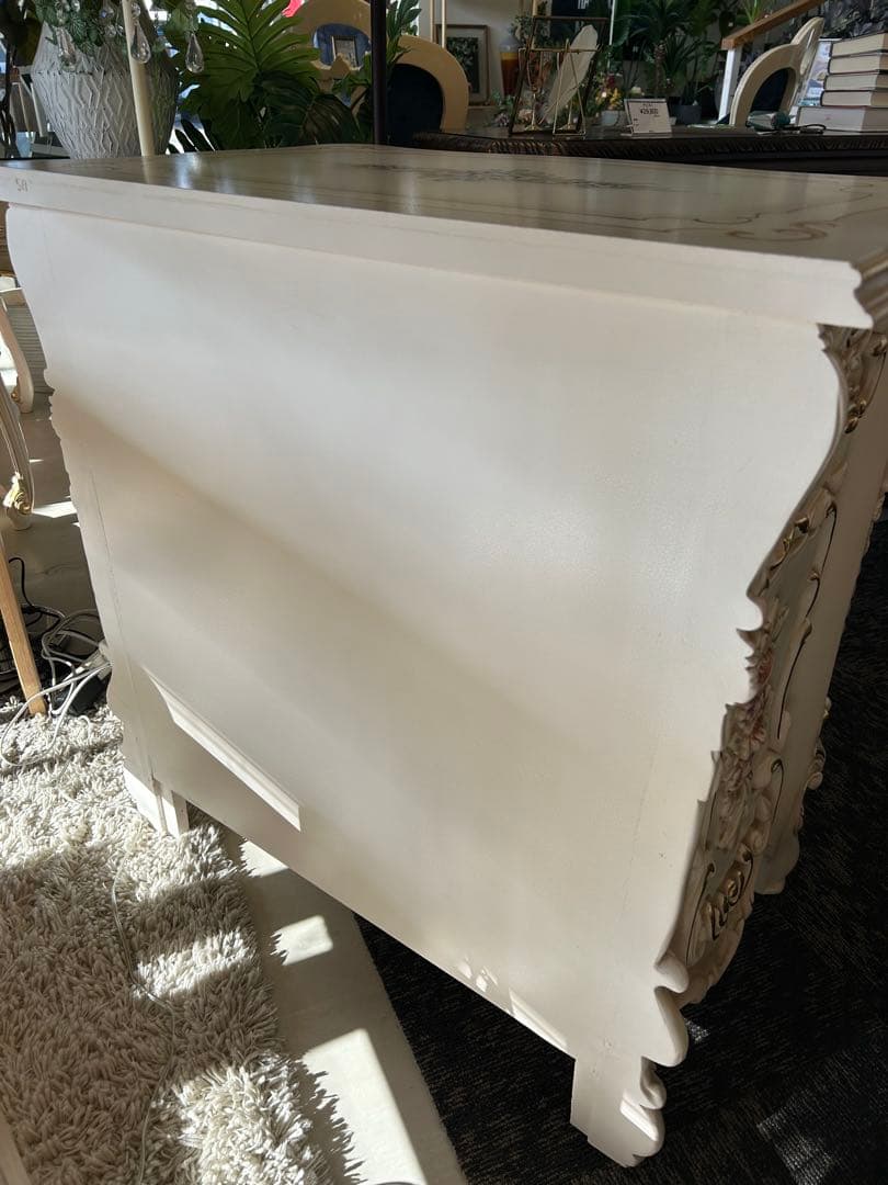 ロココスタイル チェスト4段キャビネット ピンク - メルカリ