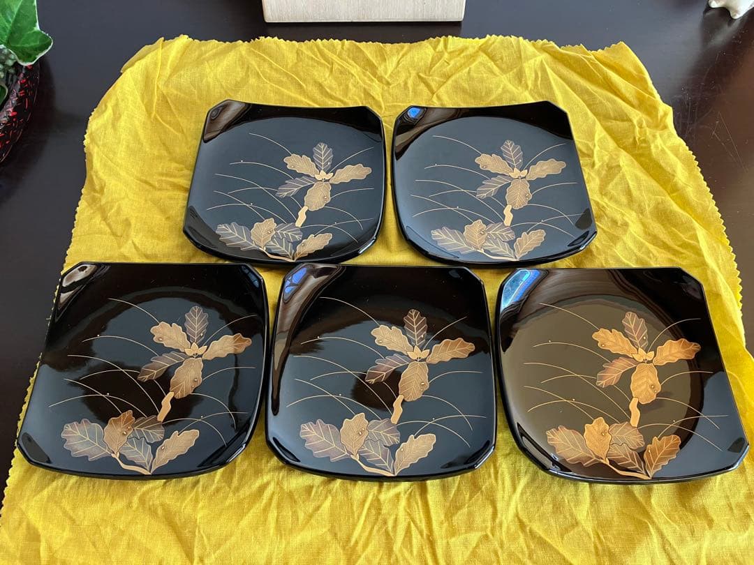 輪島塗 蒔絵 銘々皿 菓子皿 5客