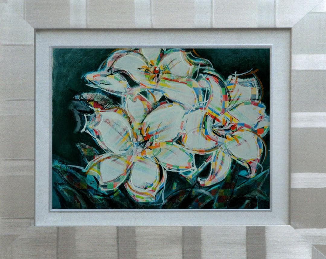 油絵 菅家令子 絵 絵画 インテリア F4-091316 花 ゆり