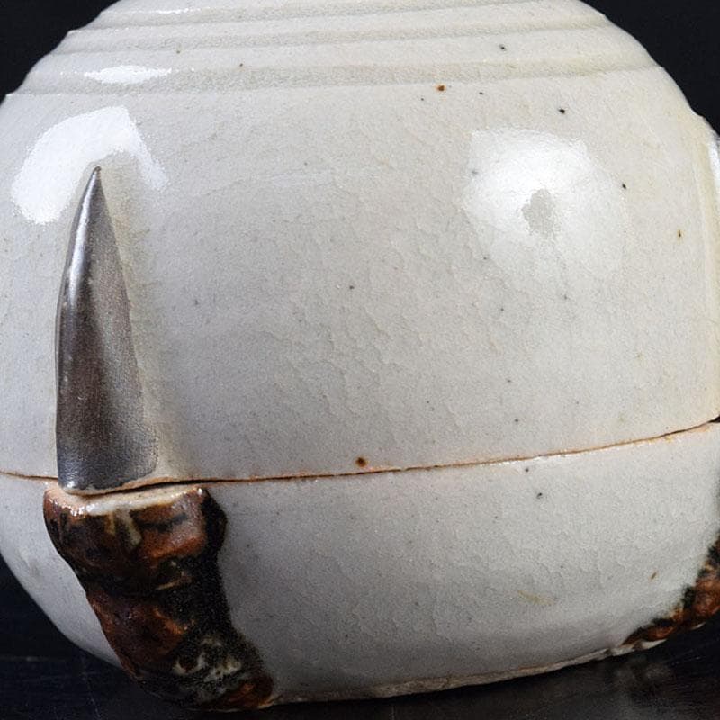 茶道具　楽山窯　清水楽山造　玉取竜　香合　共布共箱　C　R9023