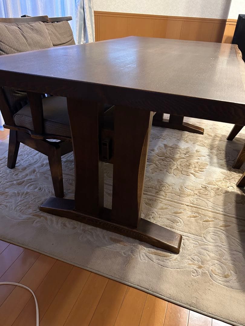 引き取り限定★大塚家具★タモ材★ダイニングテーブル＋椅子5脚セット