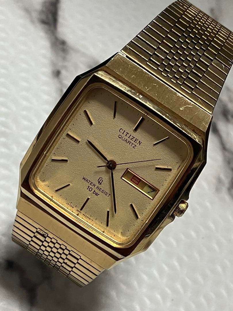 ★CITIZEN スクエア(角型)。1980年代前後製造。ヴィンテージ。動作品。