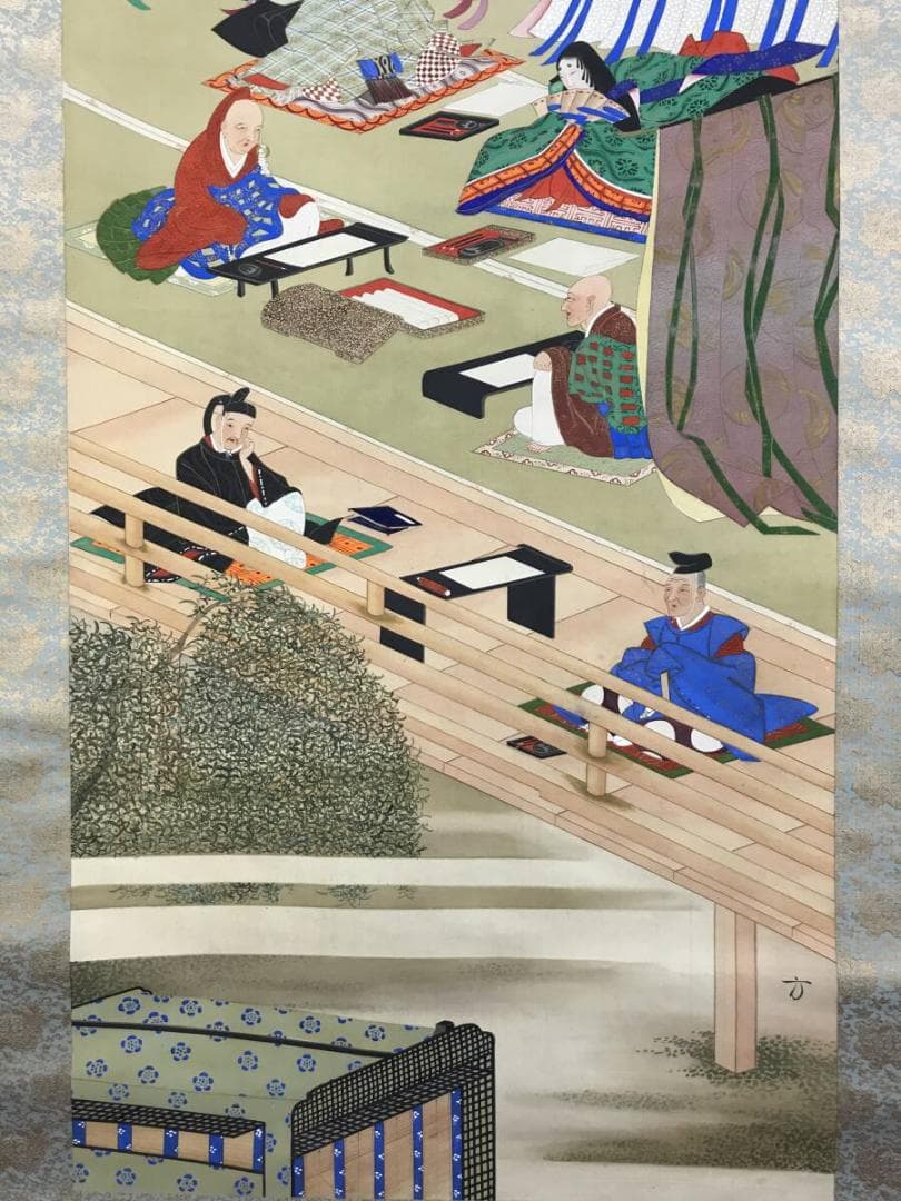 作者不詳/六歌仙図/平安初期の和歌の名人/極彩色/掛軸/名家伝来