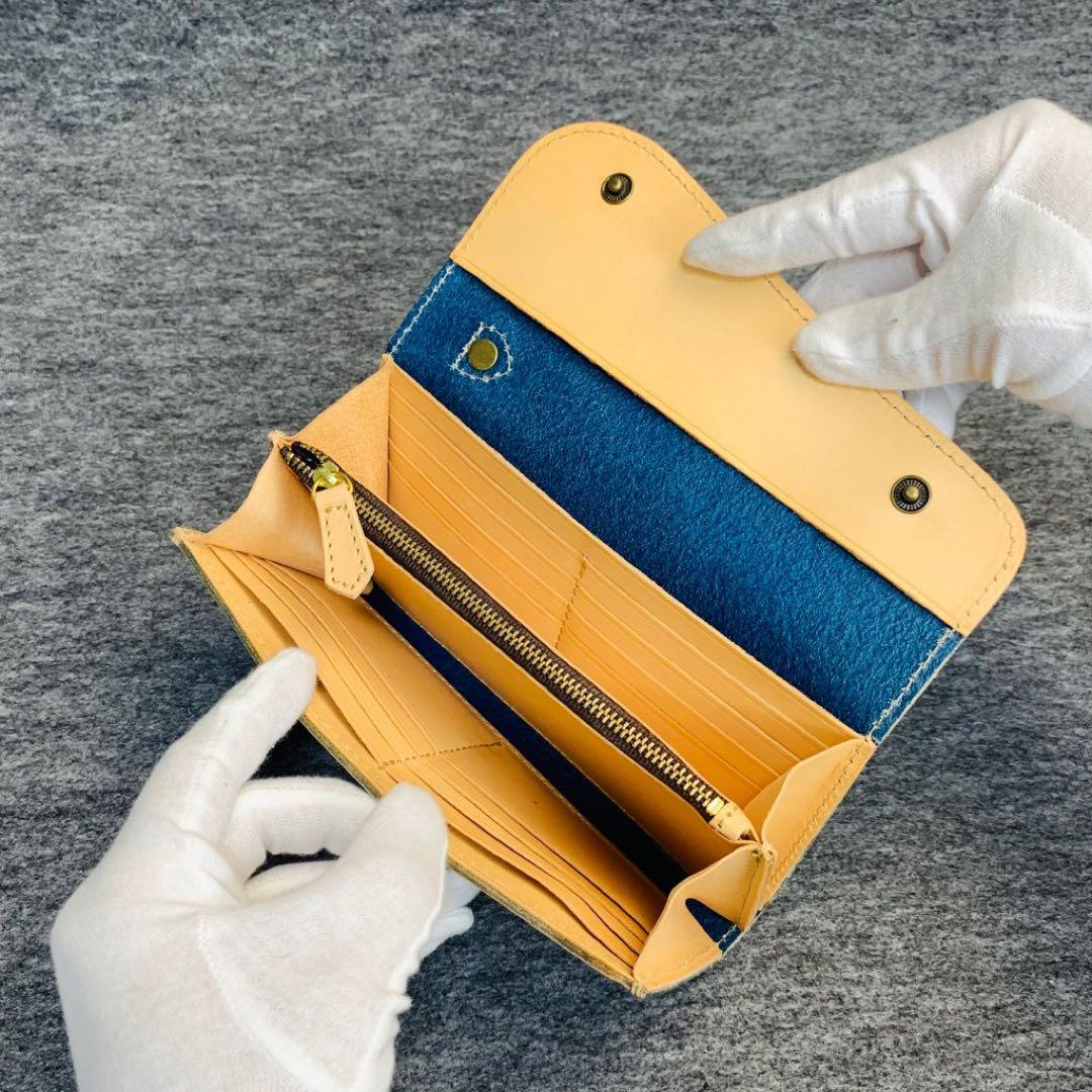 メンズ 財布 長財布 本革 ラウンドファスナー メンズ ヌメ革 手縫い