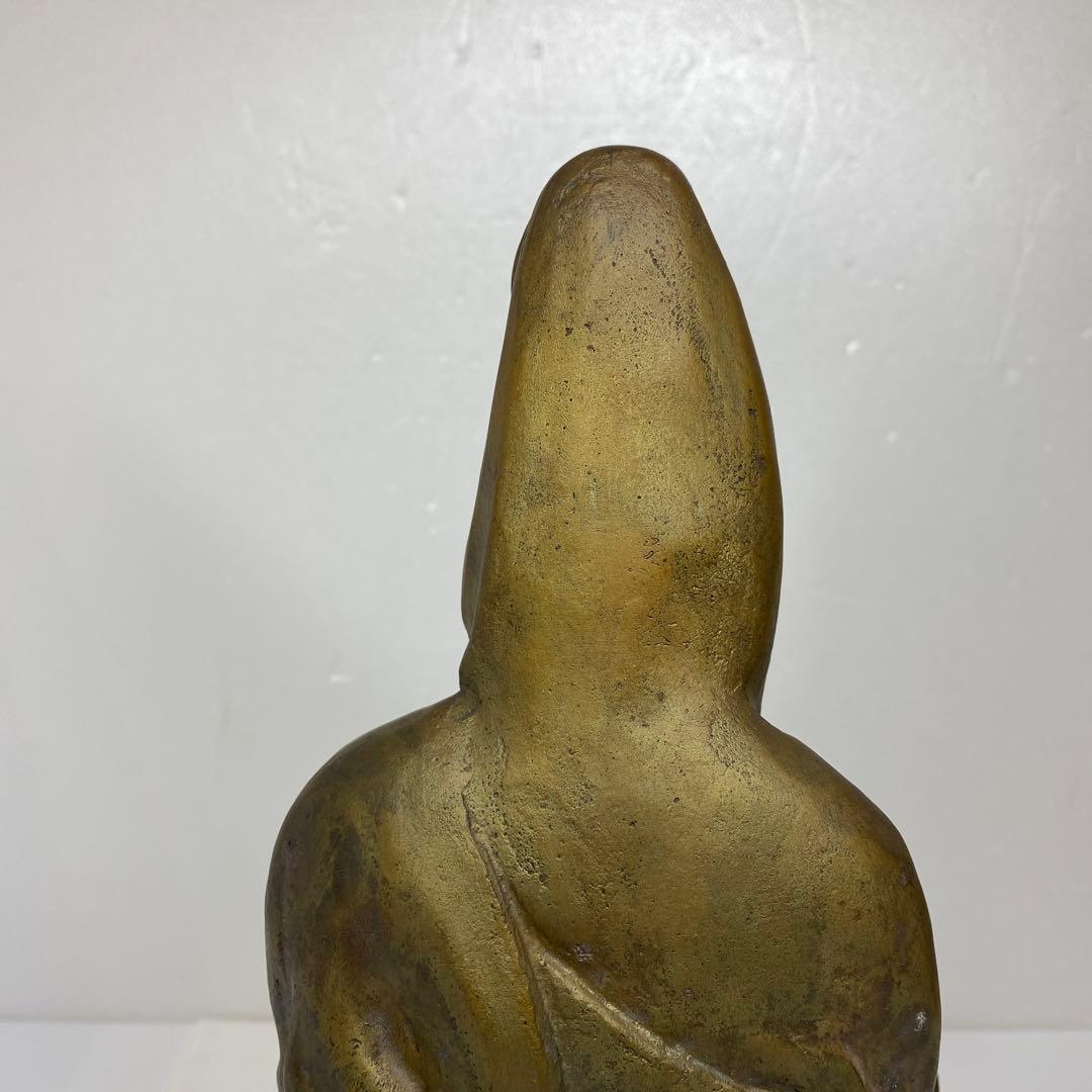 関口充 ブロンズ 白衣観音像 6113g トコエ 東さ7-0621①