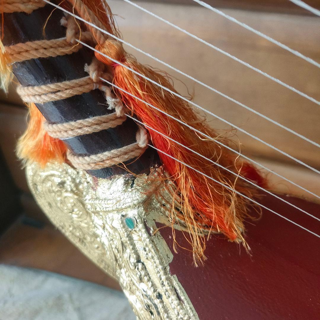 ハープ 竪琴 アジア民族楽器 オブジェ インテリア雑貨 アンティーク