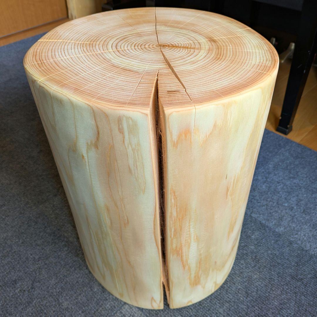 檜　切り株　丸太　椅子　スツール　 高さ約40.5㎝