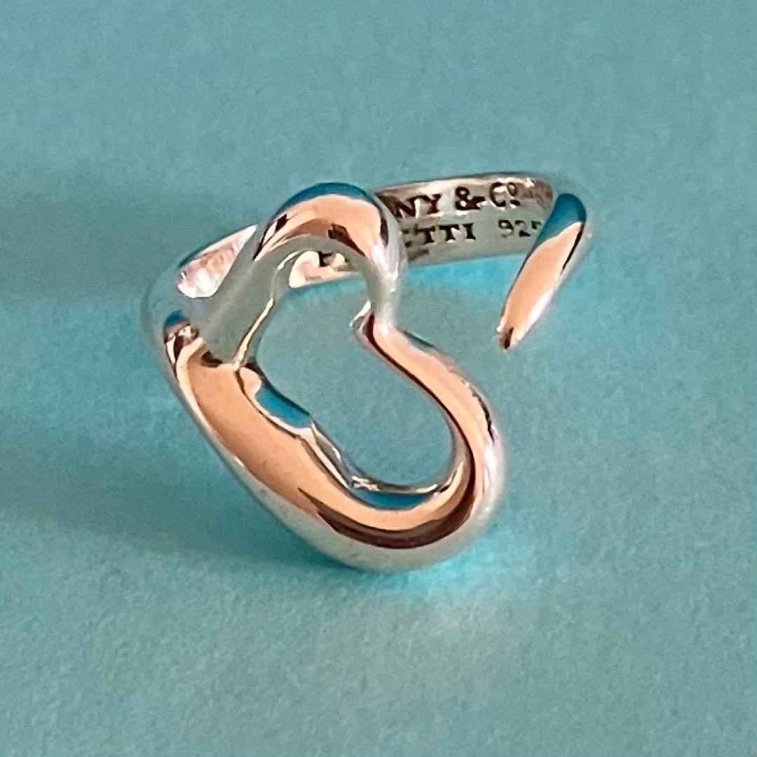 美品 ティファニー エルサペレッティ オープンハート リング 約7号 SV925