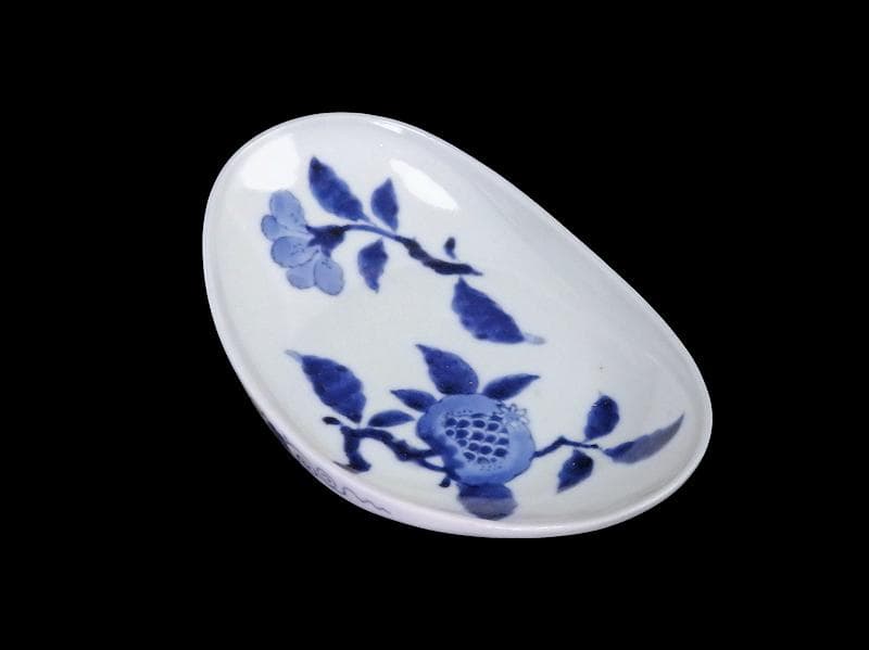 古伊万里 石榴に桜の図 舟形変形皿 AS-CVx - メルカリ