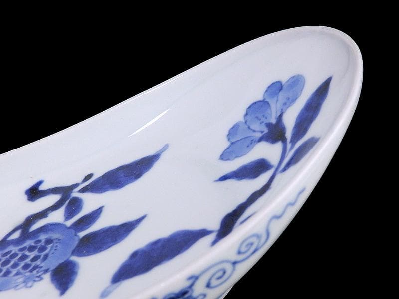 古伊万里 石榴に桜の図 舟形変形皿 AS-CVx - メルカリ