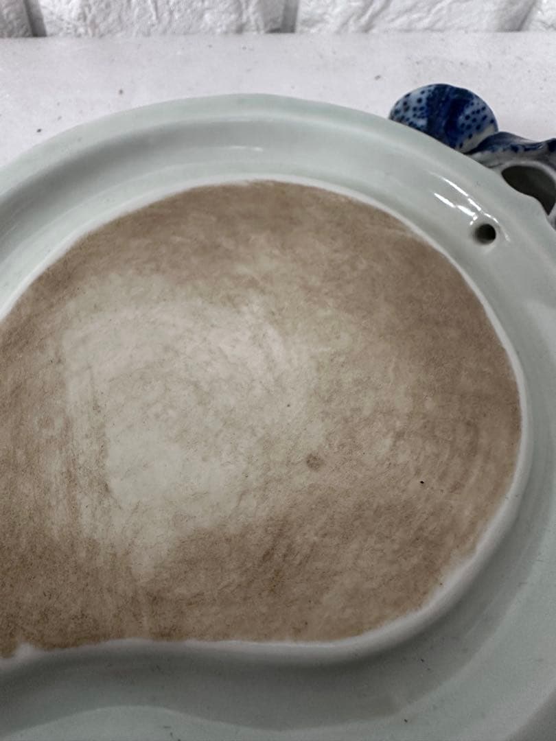 染付 硯 大清乾隆年製 在銘 中国古玩 書道具