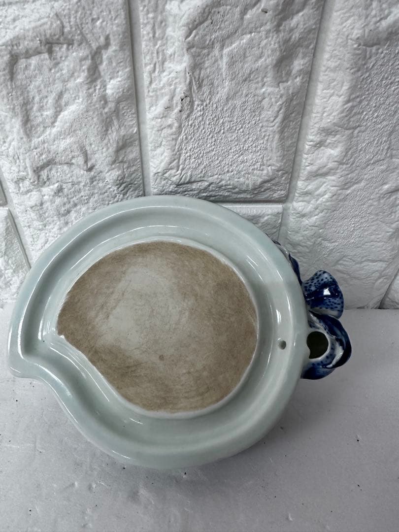 染付 硯 大清乾隆年製 在銘 中国古玩 書道具