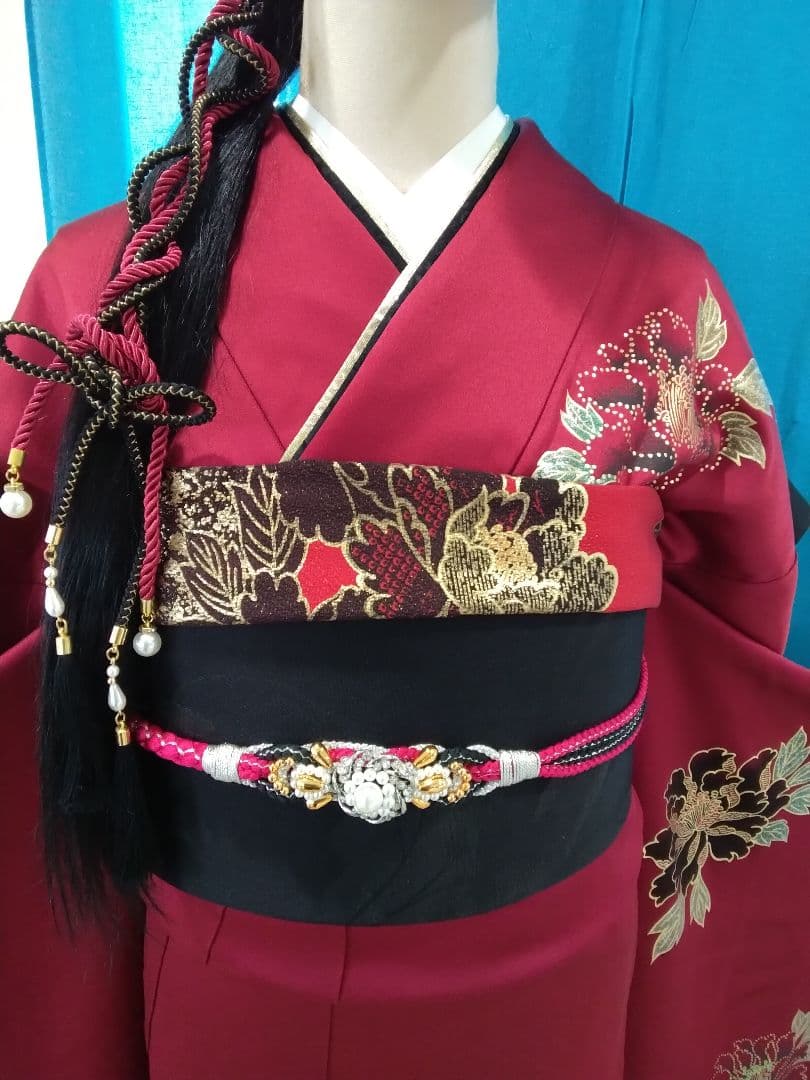 振袖フルセット、正絹振袖成人式、重ね衿、帯揚げ帯締め、西陣京の袋帯