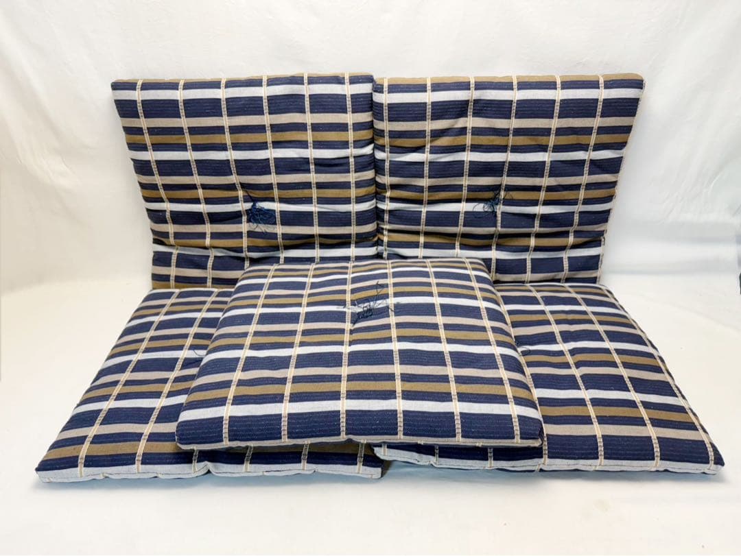 未使用 茶道具 茶席用 和調柄 吉野格子 手作り 座布団 10枚組 敷物