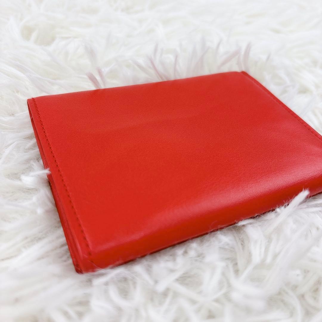美品✨TIFFANY&Co. レザー三つ折り財布 レッド コンパクトミニ
