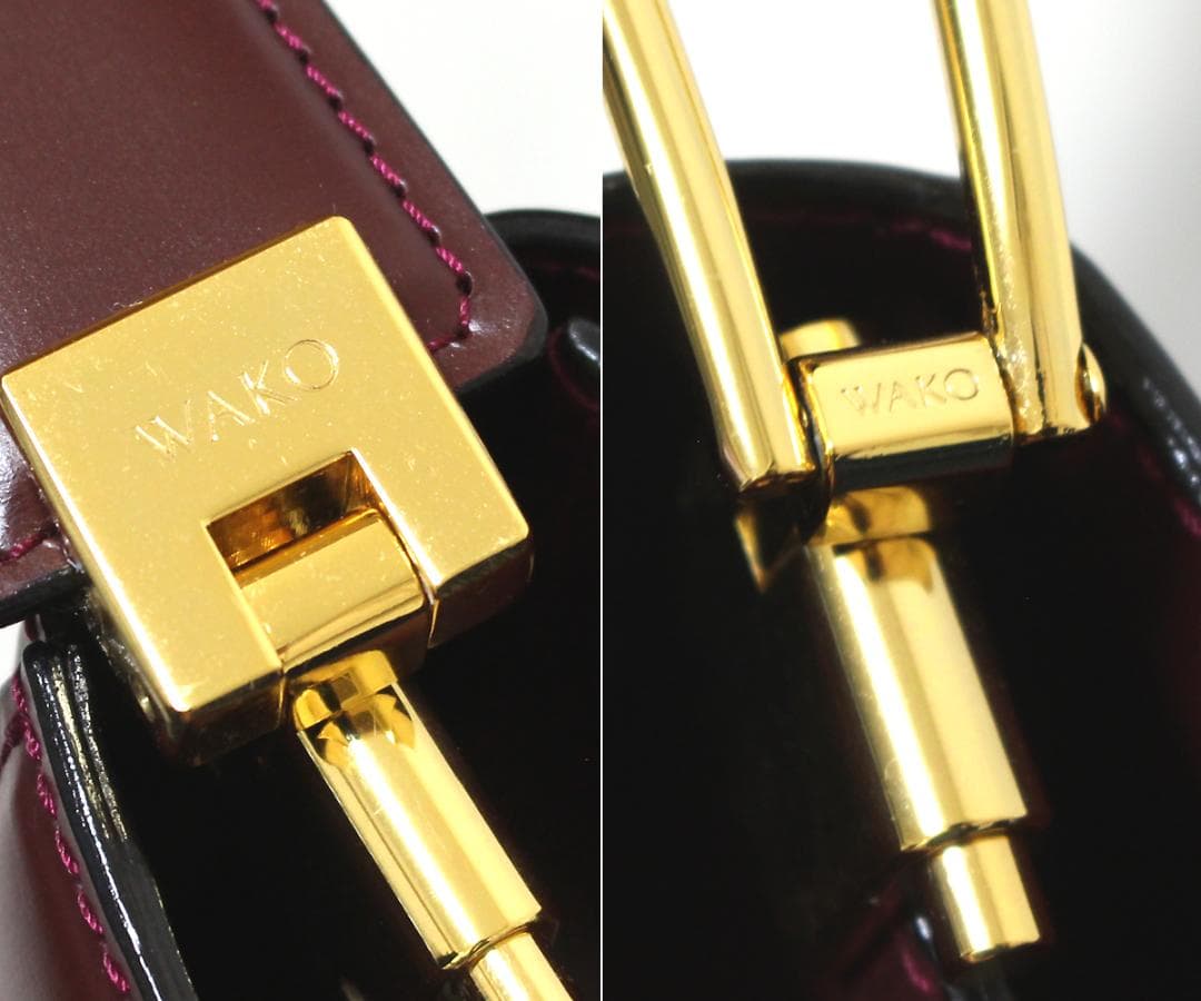 新品同 WAKO 和光 ワコー レザー 3wayハンドバッグ クラッチバッグ