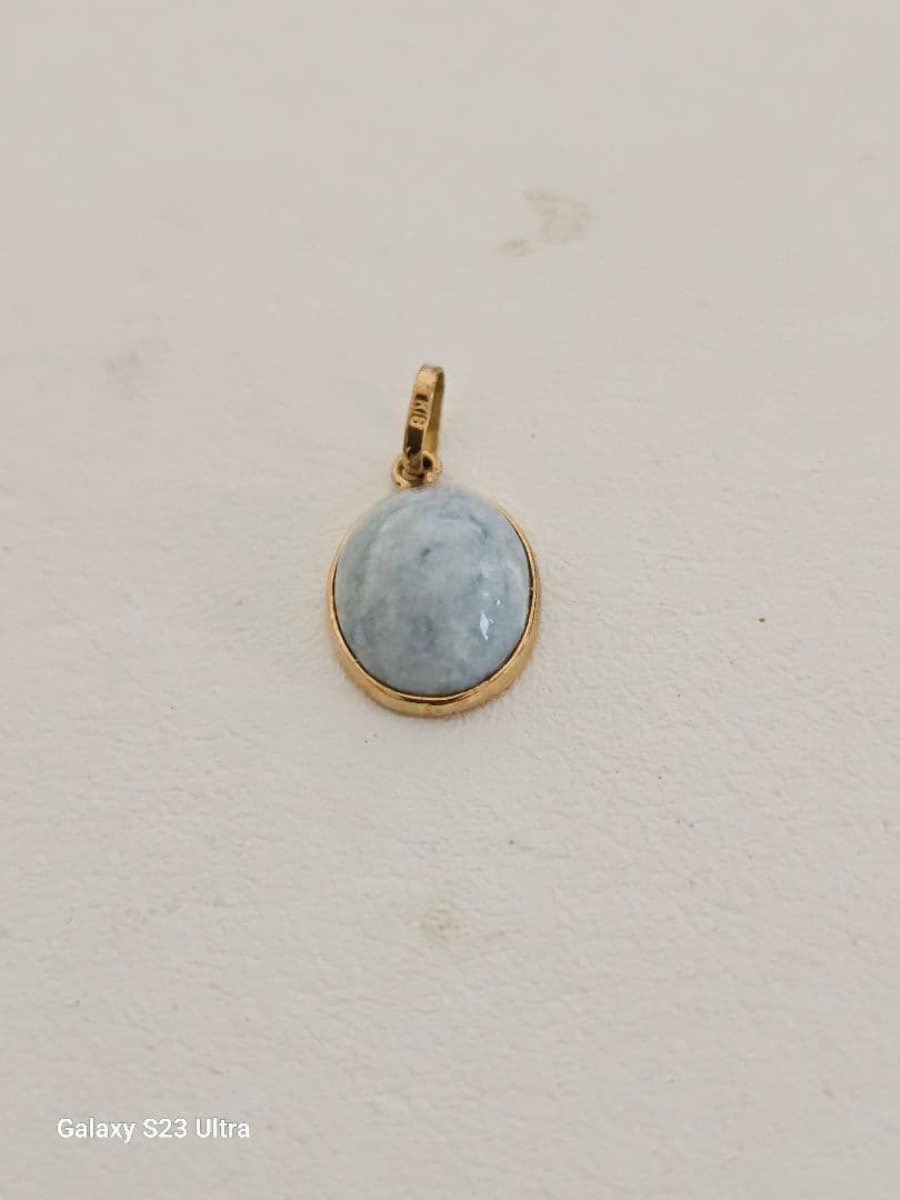 K１８糸魚川青翡翠８x１０mmペンダント