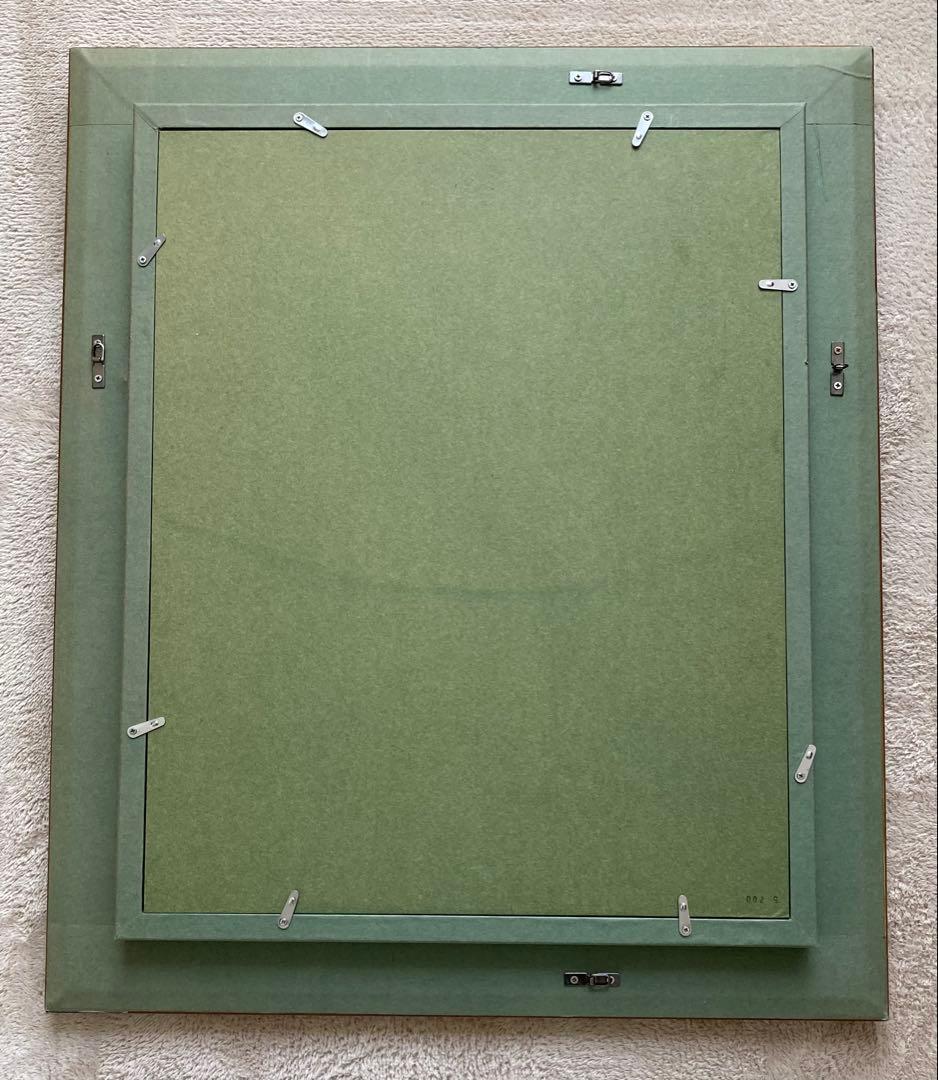 油絵・日本画用額縁 金と緑 角紋模様