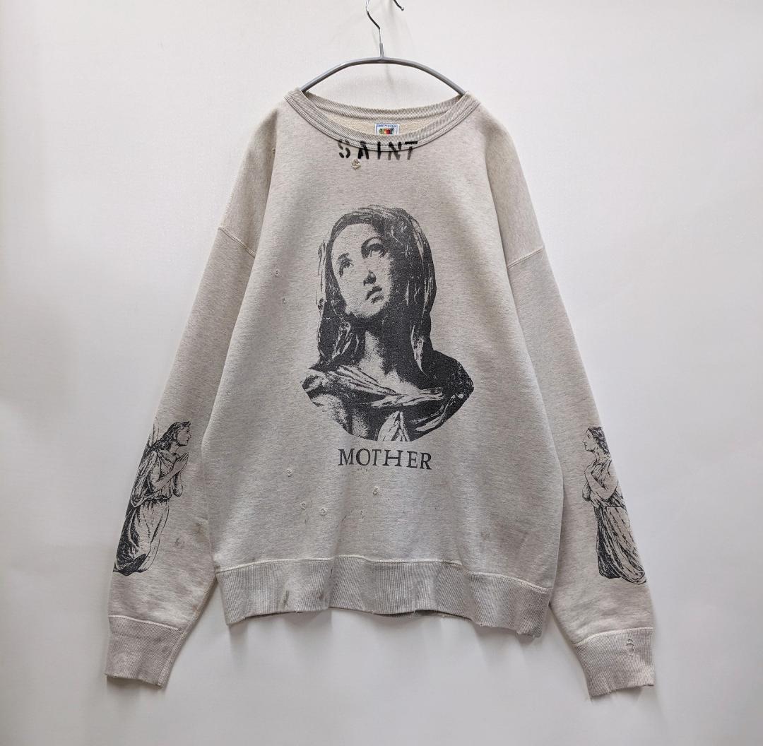 セントマイケル/マザースウェット/ステンシルヴィンテージ加工XLビッグ