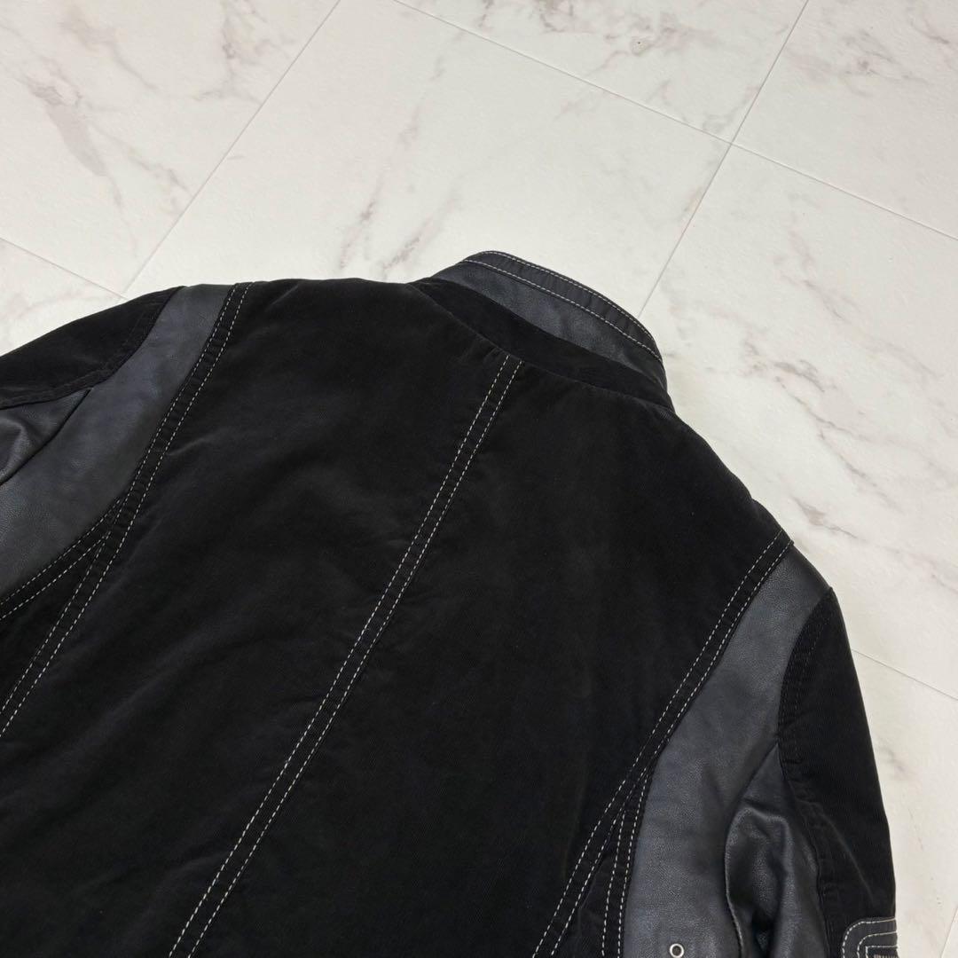美品】バーバリーブラックレーベル レザージャケット コーデュロイ