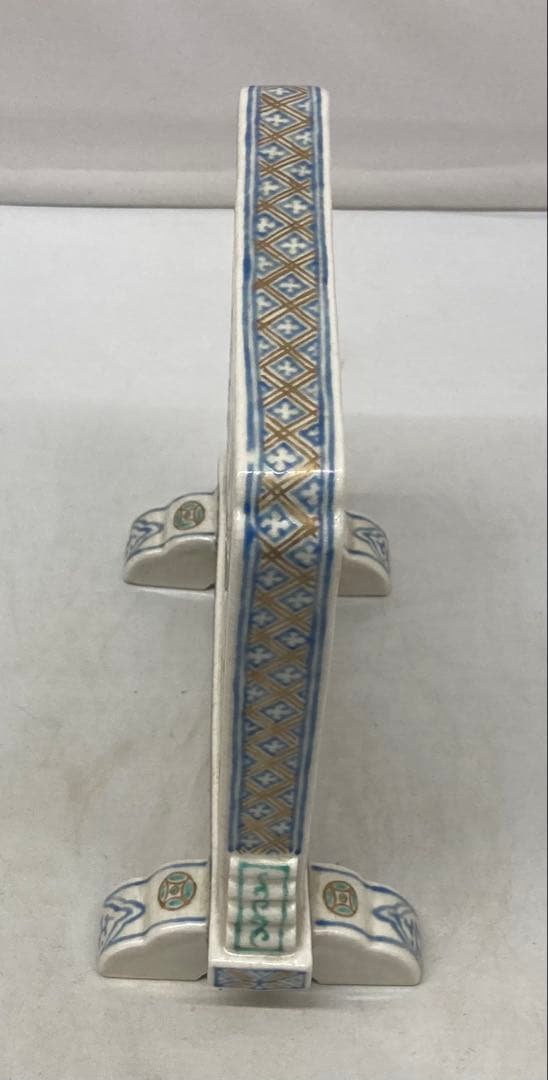 B441b「色絵山水・竹梅図硯屏」清水焼 京焼 文房具