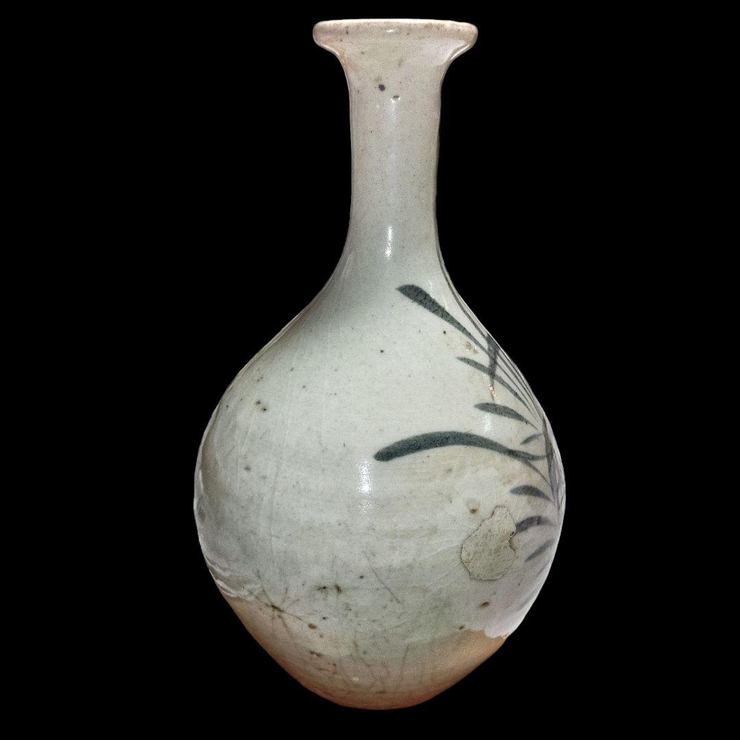 古伊万里 江戸時代 パイナップル文染付鶴首徳利