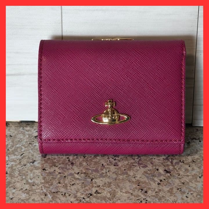 新品】ヴィヴィアンウエストウッド三つ折り財布913VW106 BURGUNDY