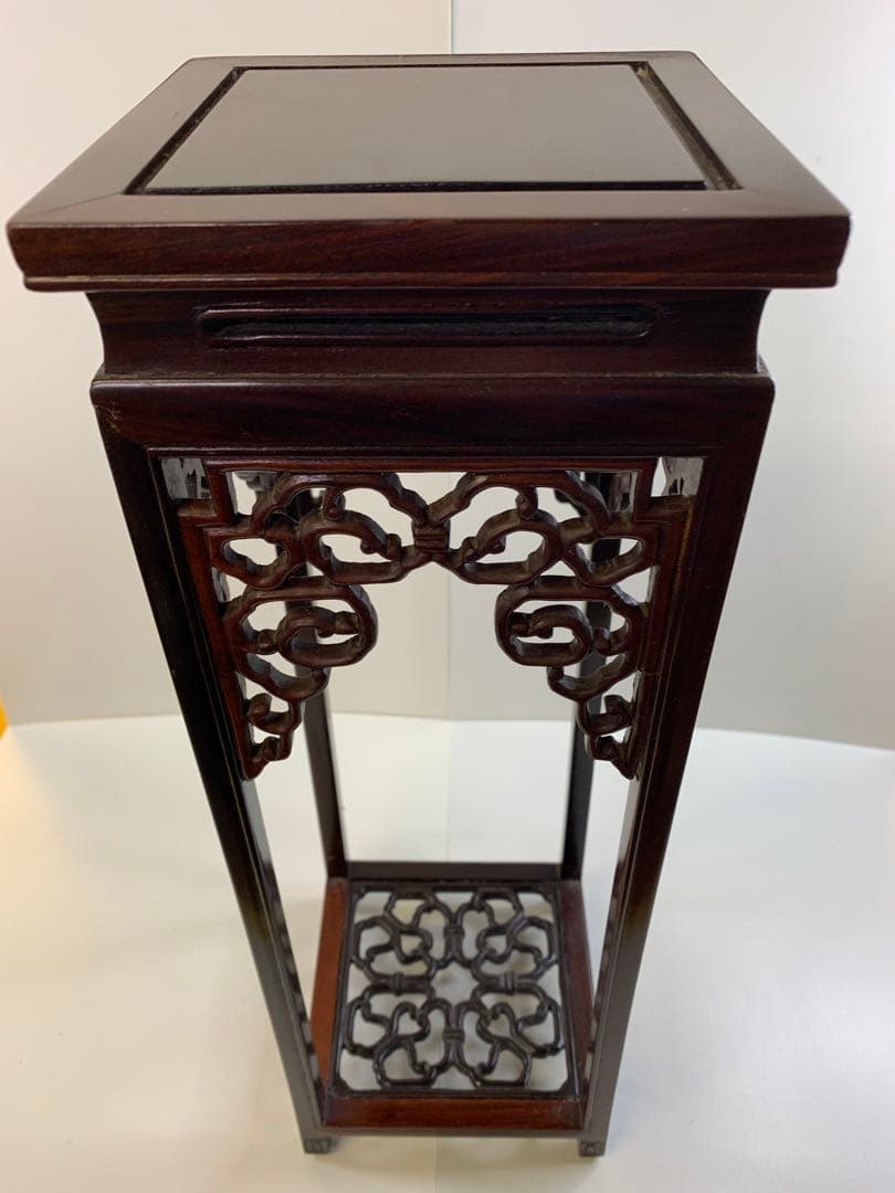 A31203】中国古玩 花台 四方 唐木 紫檀 骨董 古い 時代物 「幅48cmx