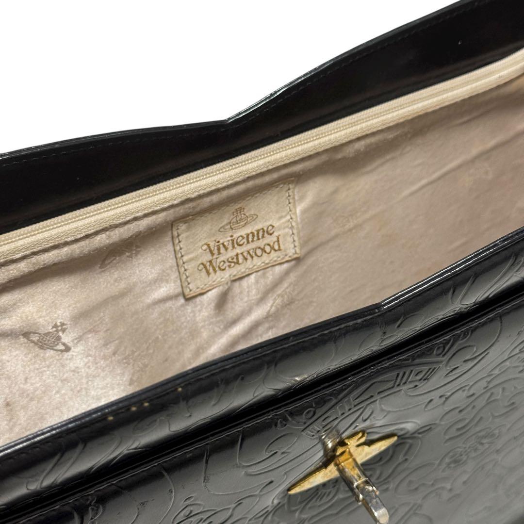 ヴィヴィアンウエストウッド　ビジネスバッグ　オーブロゴ　型押し　総柄　金具