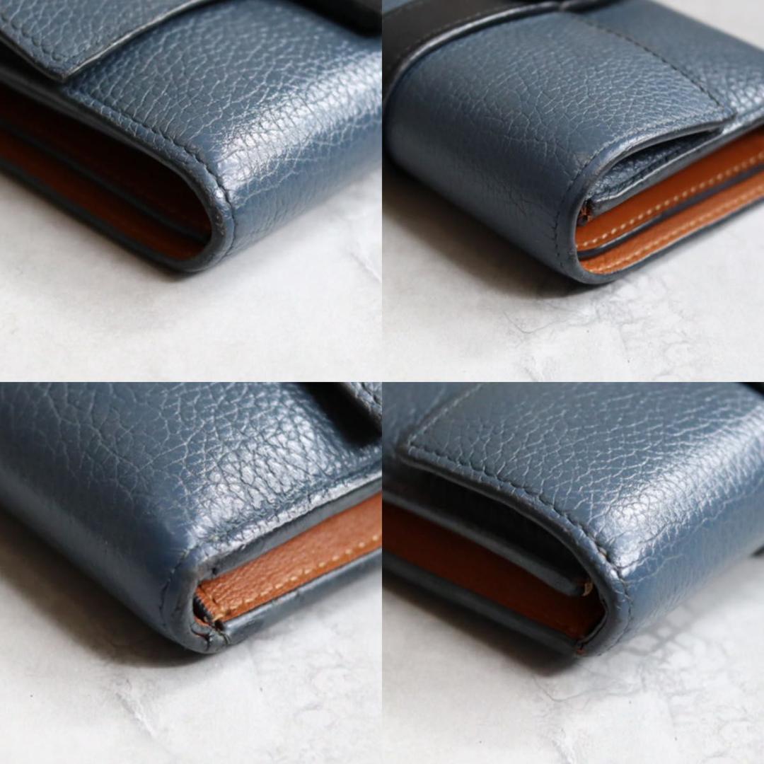 LOEWE ロエベ / スモールバーティカルウォレット 三つ折り財布 ネイビー