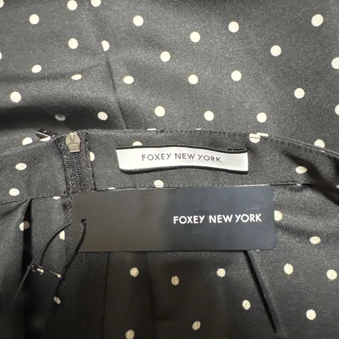 定価64900円FOXEY NEW YORK ドット柄フレアスカート42サイズ