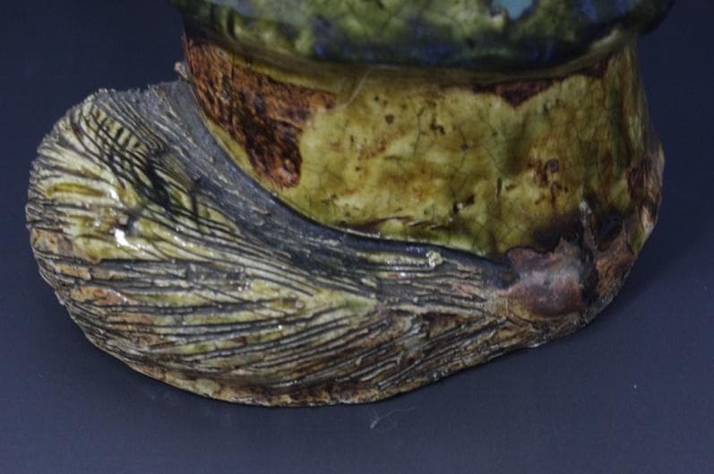 古い時代◇釉薬(うわぐすり・ゆうやく) 五彩陶器 焼き物 狸 たぬき◇30