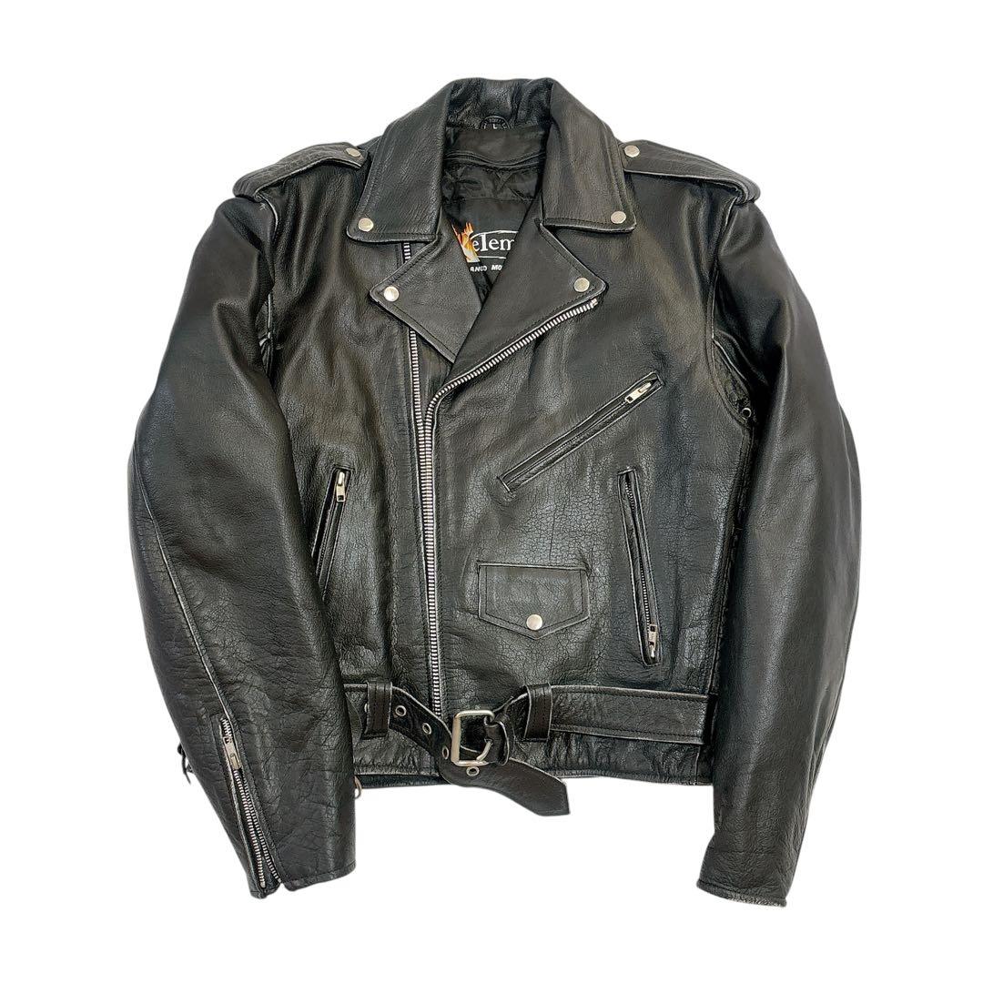 古着 美品 スカル xelement ダブル ライダースジャケット L