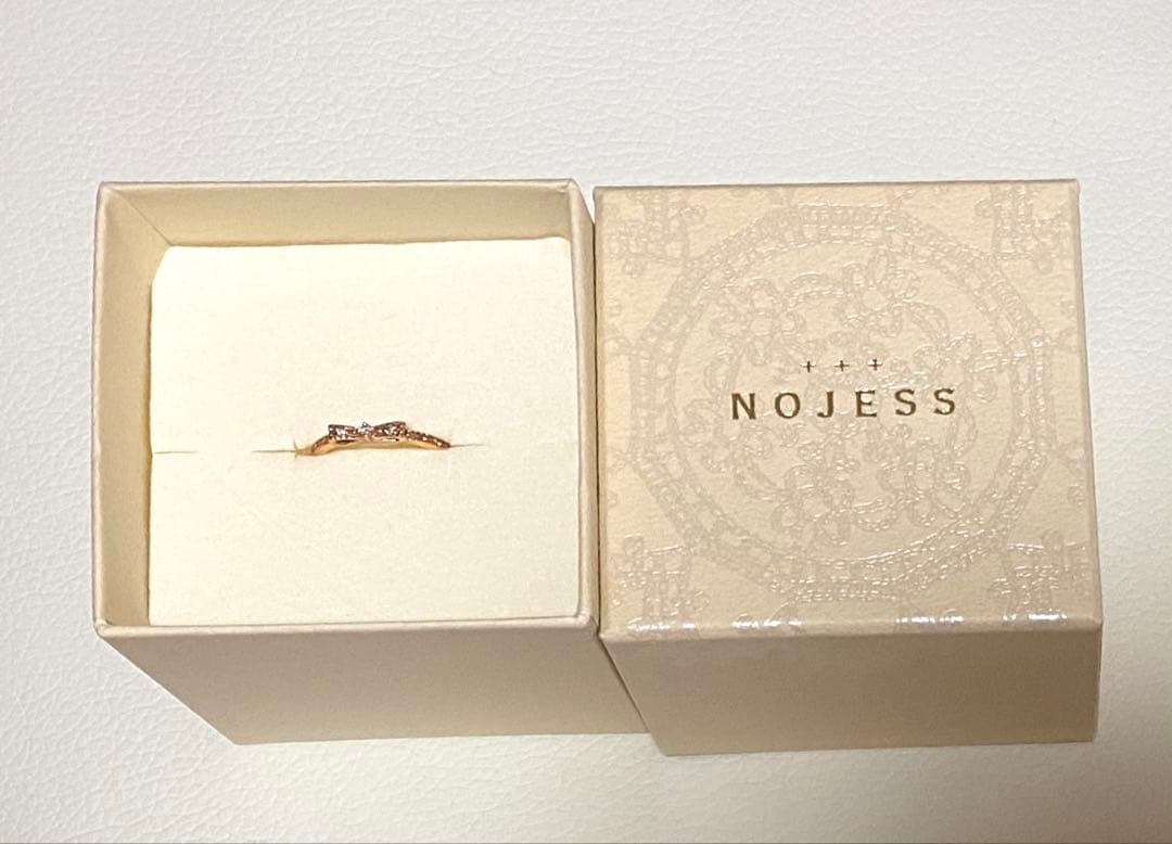 NOJESS ピンクゴールド ピンキーリング ダイヤモンド リボン K10