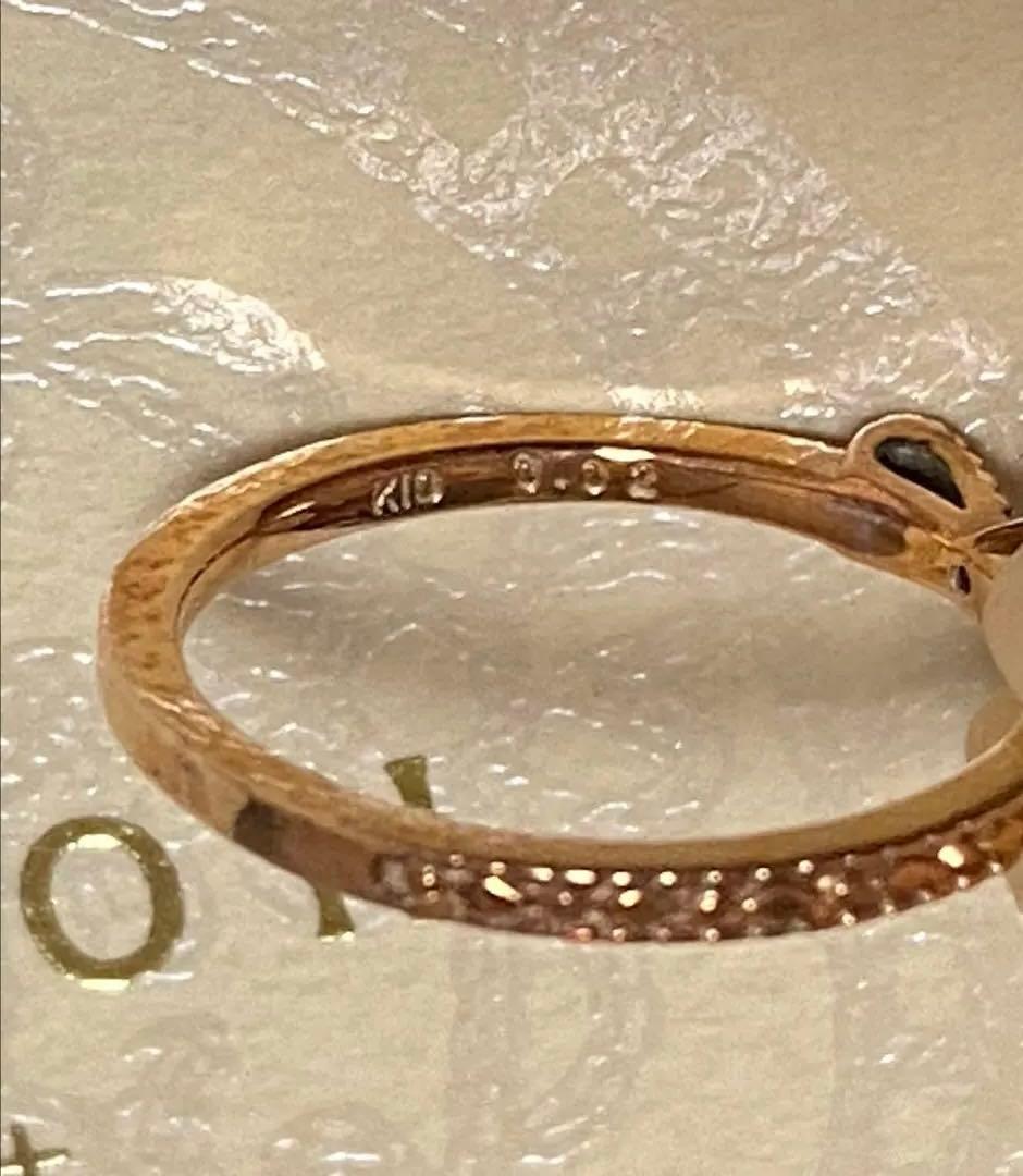 NOJESS ピンクゴールド ピンキーリング ダイヤモンド リボン K10