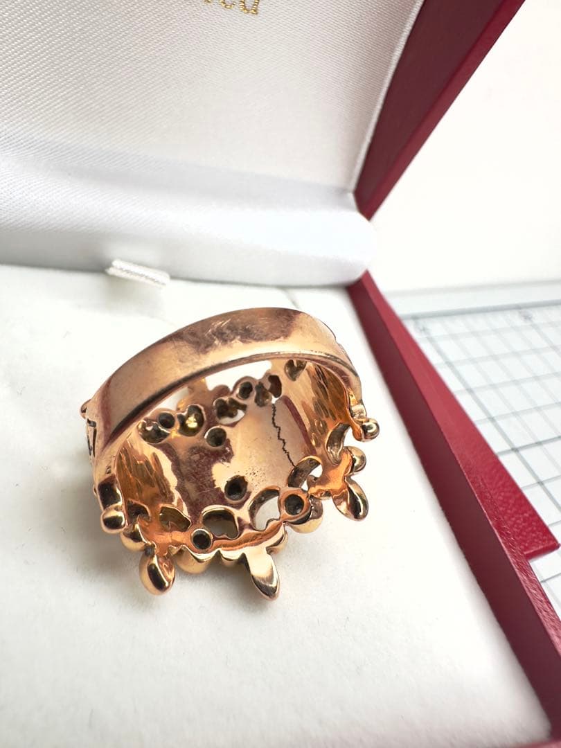 s*u様 ロイヤルオーダー　ダブルティアラ リング18k PG ダイヤ＋ブラック