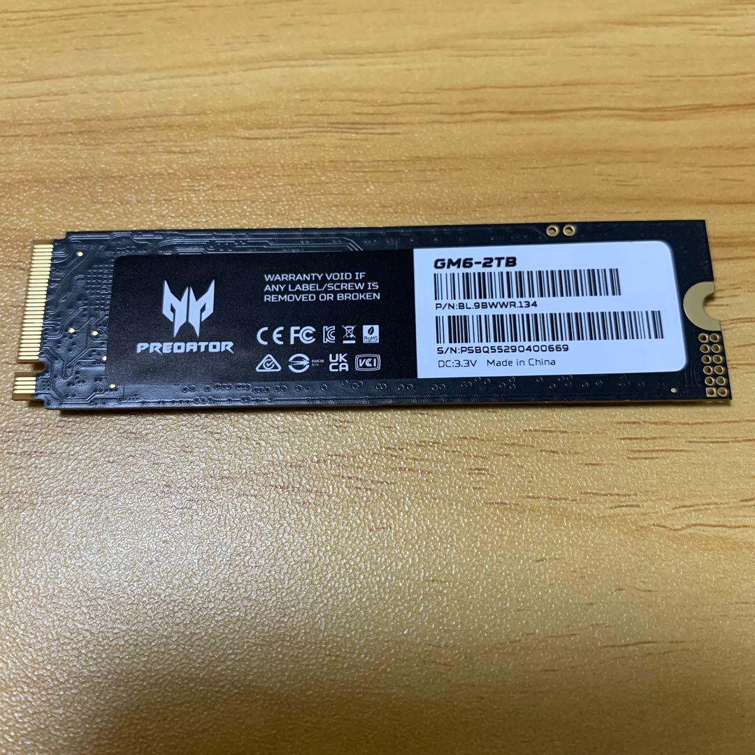 Acer Predator M.2 N*w様 Acer Predator M.2 SSD 2TB SSD」の