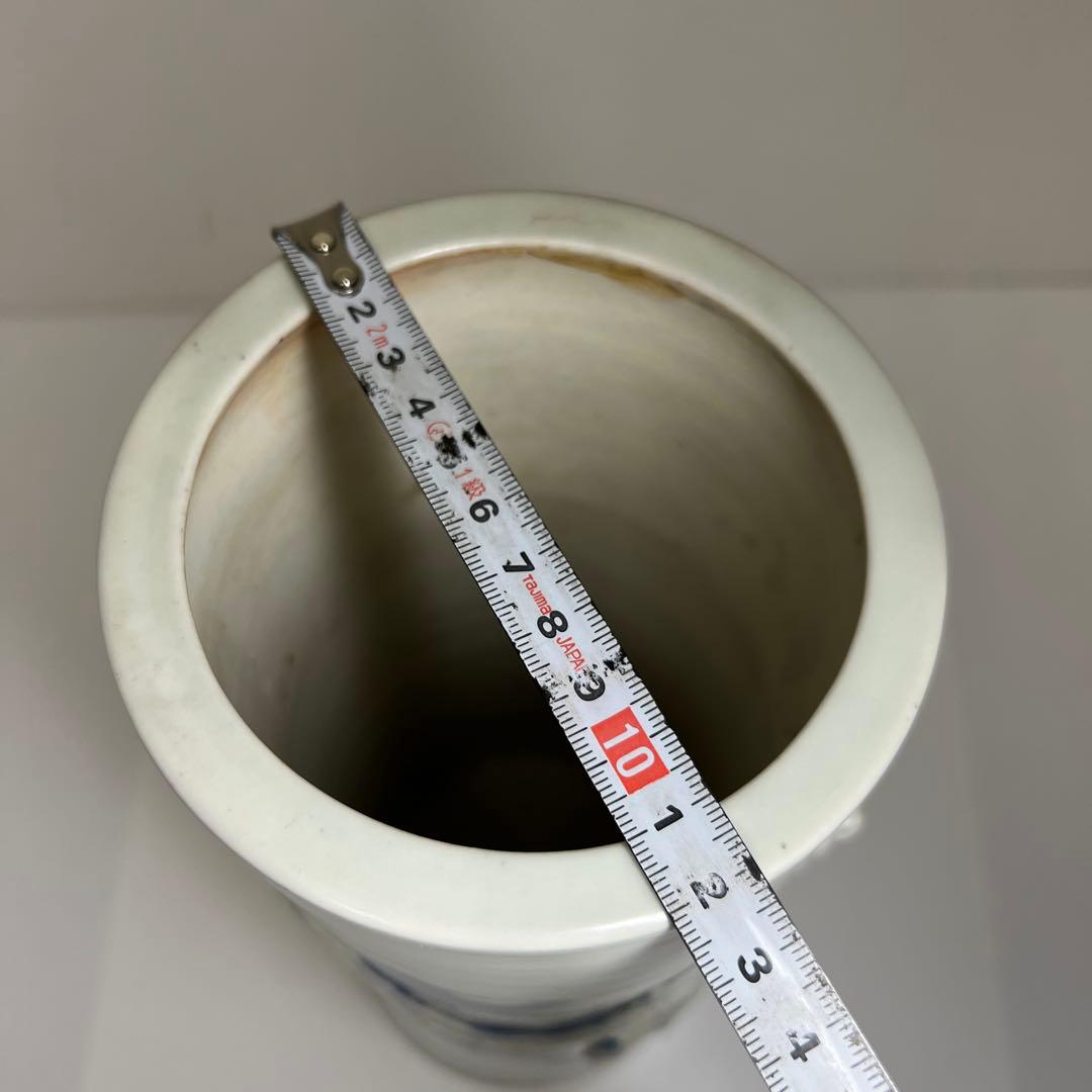 江戸時代 平戸焼 龍浮彫花瓶 高さ約33㎝ 本Y7-0702⭐︎