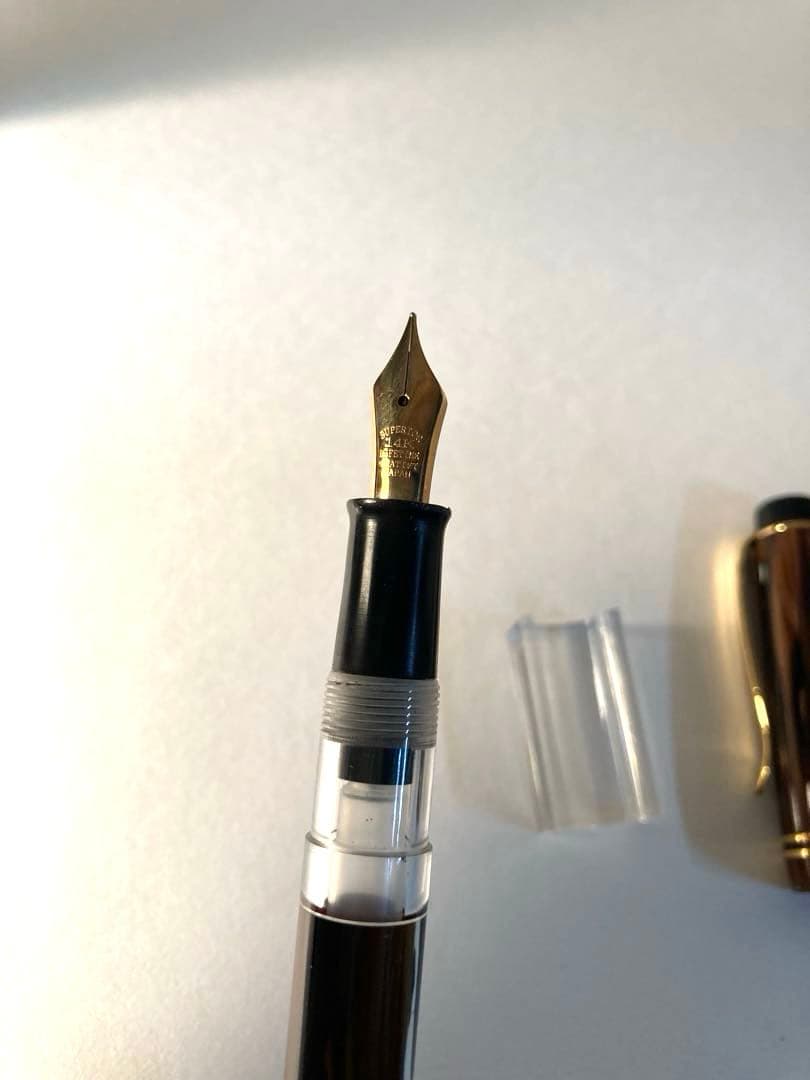 加藤製作所 セルロイド万年筆 ブラウン 茶柳 16000FP-MBR 中字 - メルカリ