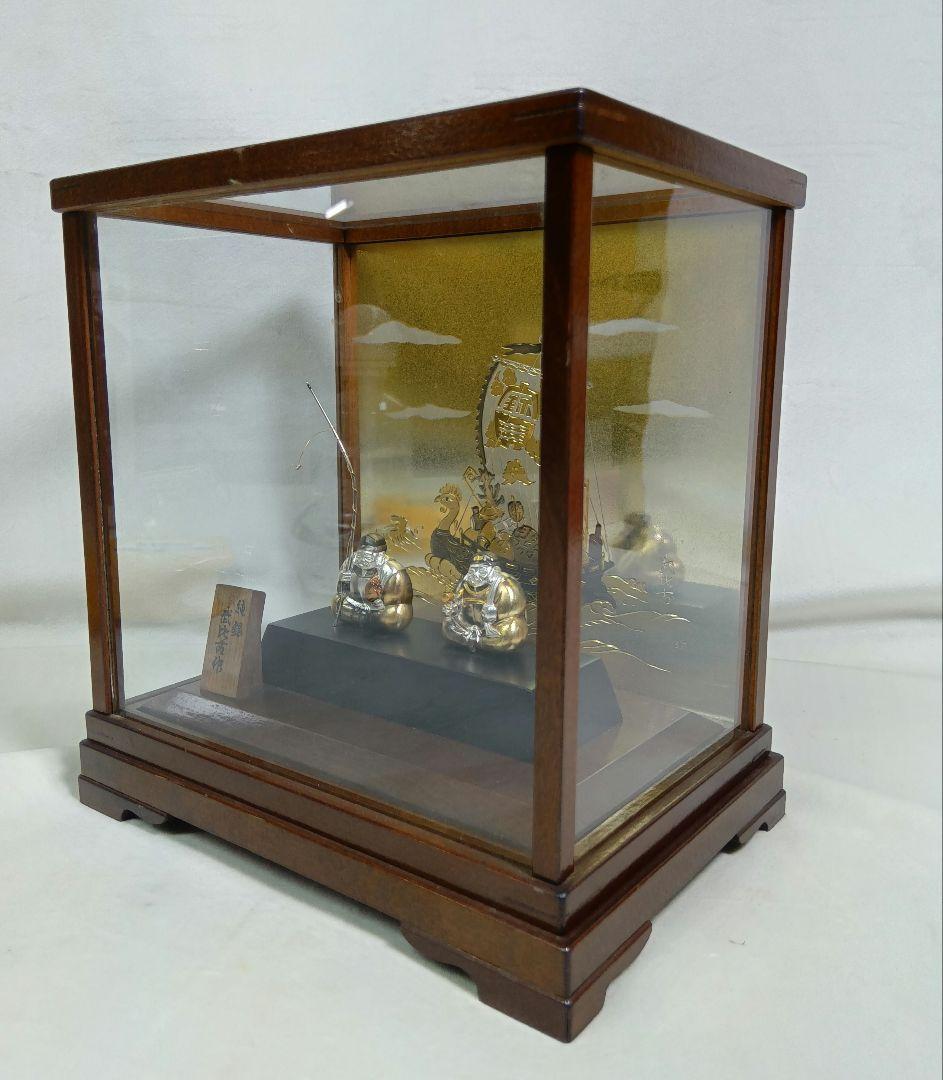 武比古作 純銀 恵比寿天 大黒天 宝船 置物 インテリア 縁起物 刻印有り