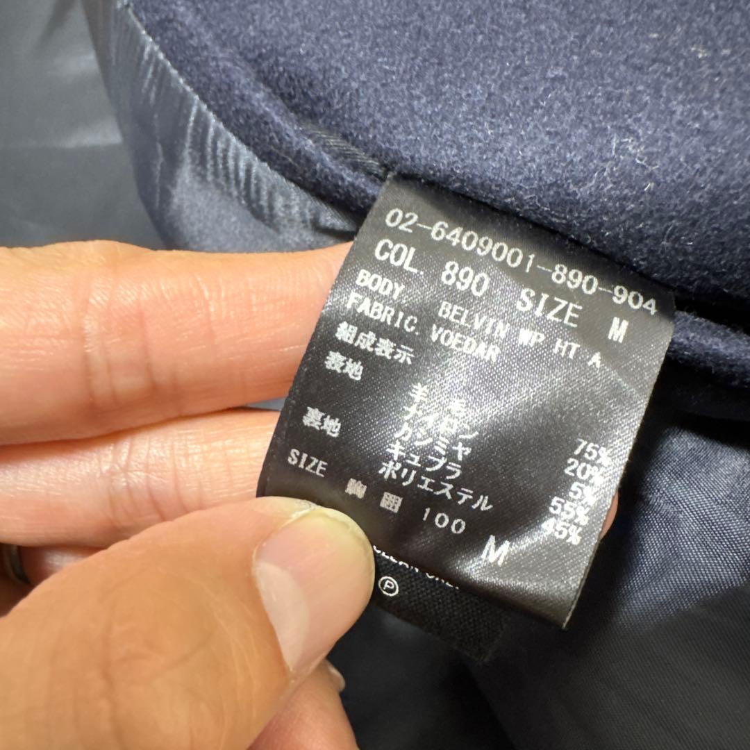 06 美品　セオリー　theory スタンドカラーコート　ネイビー　M カシミア