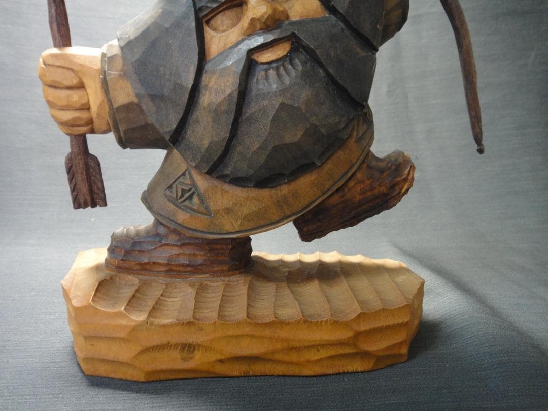 わ*ん様 川上 哲 （さとる）作 アイヌ コロポックル 木彫り 彫刻 藤戸